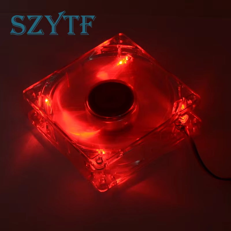 PC Computer Fan PC Fan Unit Fan 8025 8Cm with Red LED Lights Chassis Fan 80X80X25Mm