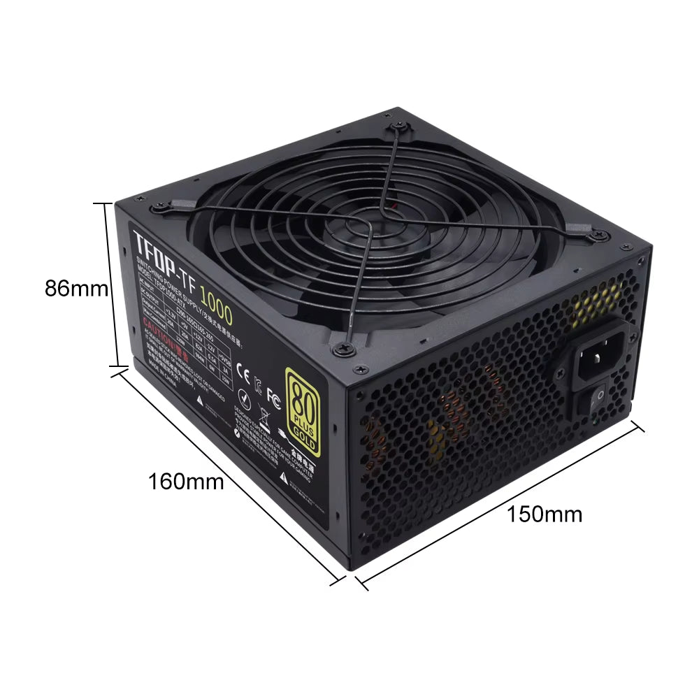 Unleash Your Gaming Potential with the 1000W Fully Modular ATX Power Supply - 80 Plus Gold Certified for Ultimate Performance