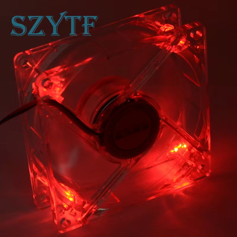PC Computer Fan PC Fan Unit Fan 8025 8Cm with Red LED Lights Chassis Fan 80X80X25Mm